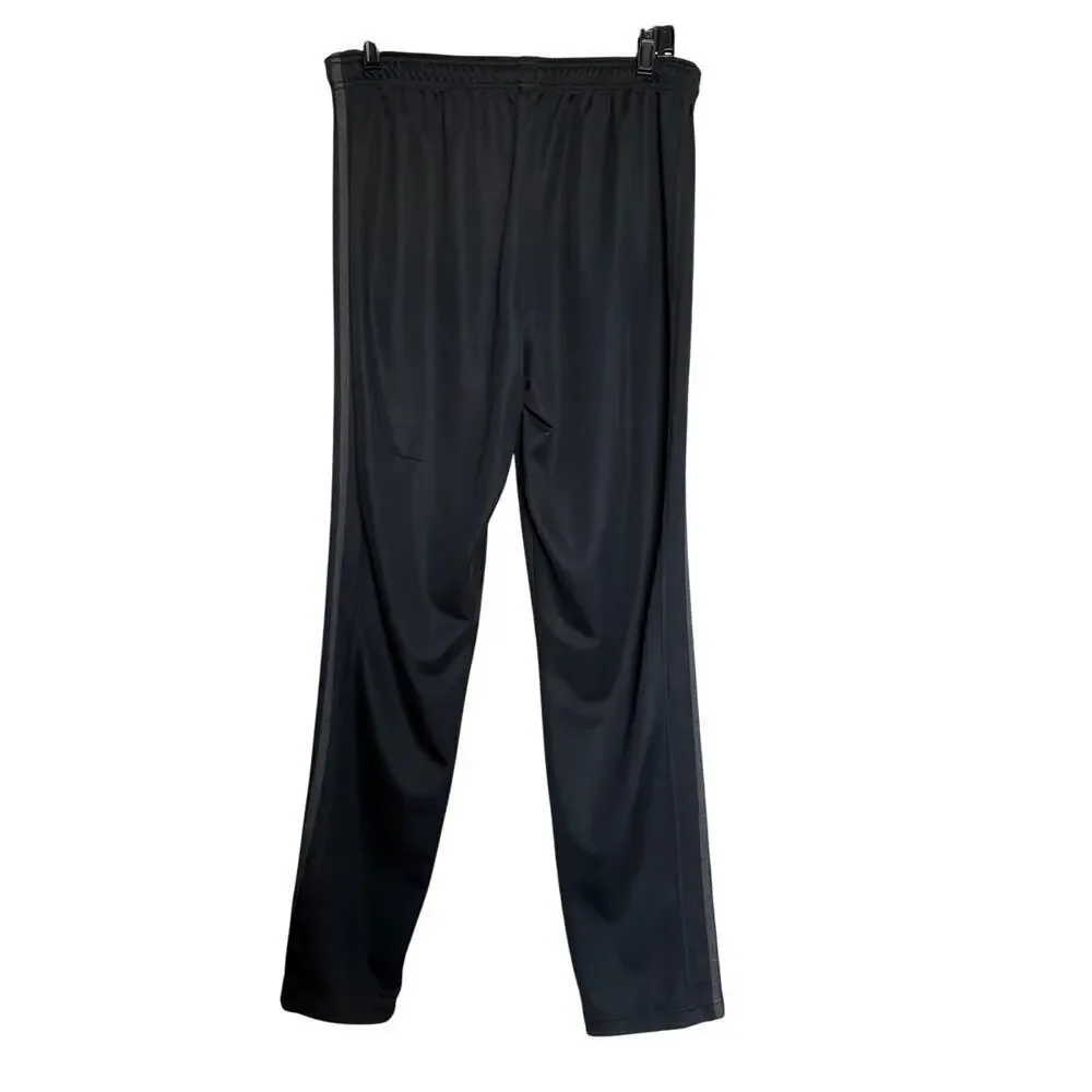 Adidas 3-Stripes Track Pants Size L Black Gray Athletic Joggers Athlesiure